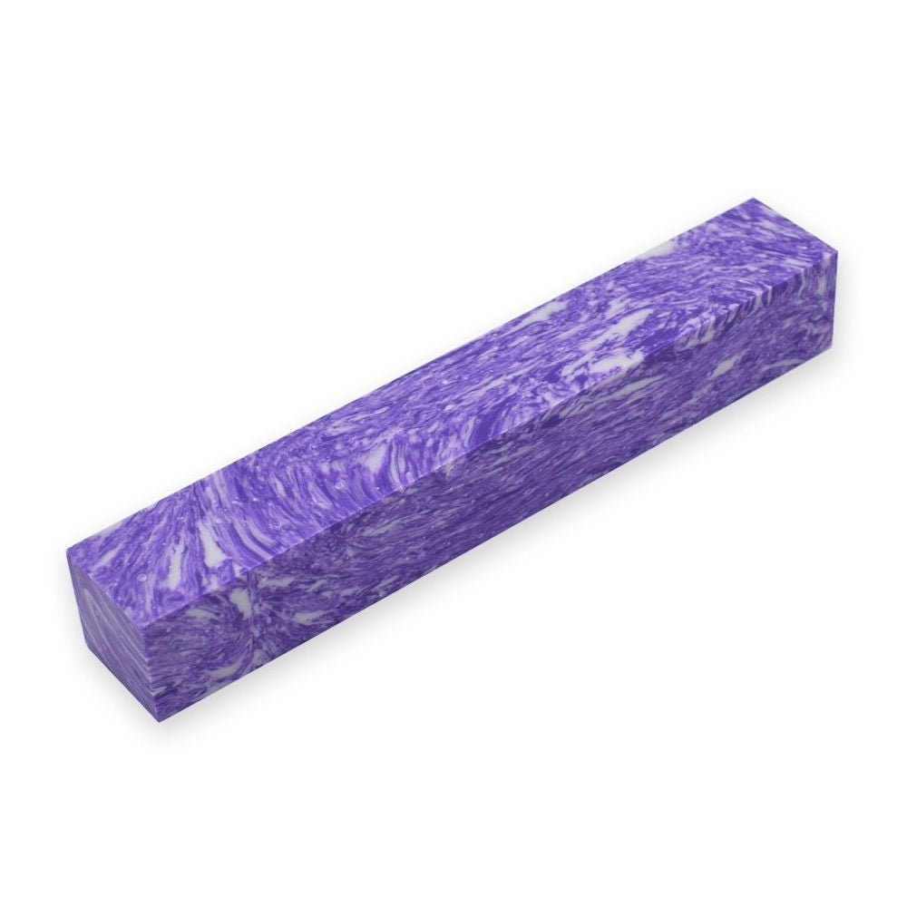 Pen blank - Steinlux - 130x18x18 mm - Lila und weiß - Pfeifenecke