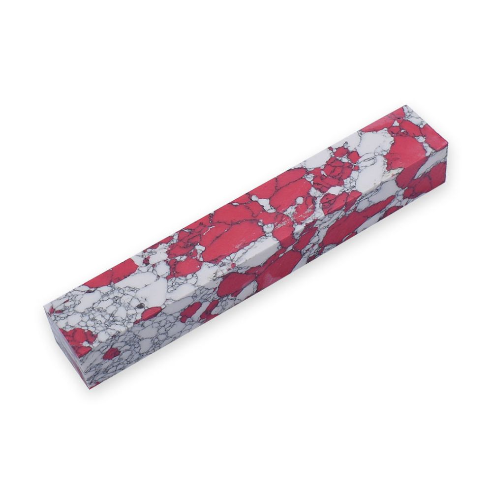 Pen blank - Steinlux - 130x18x18 mm - Roter Achat - Pfeifenecke