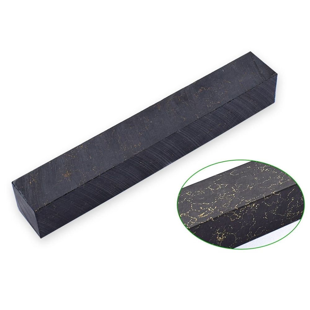 Pen blank - Steinlux - 130x18x18 mm - Schwarz mit Goldlinie - Pfeifenecke