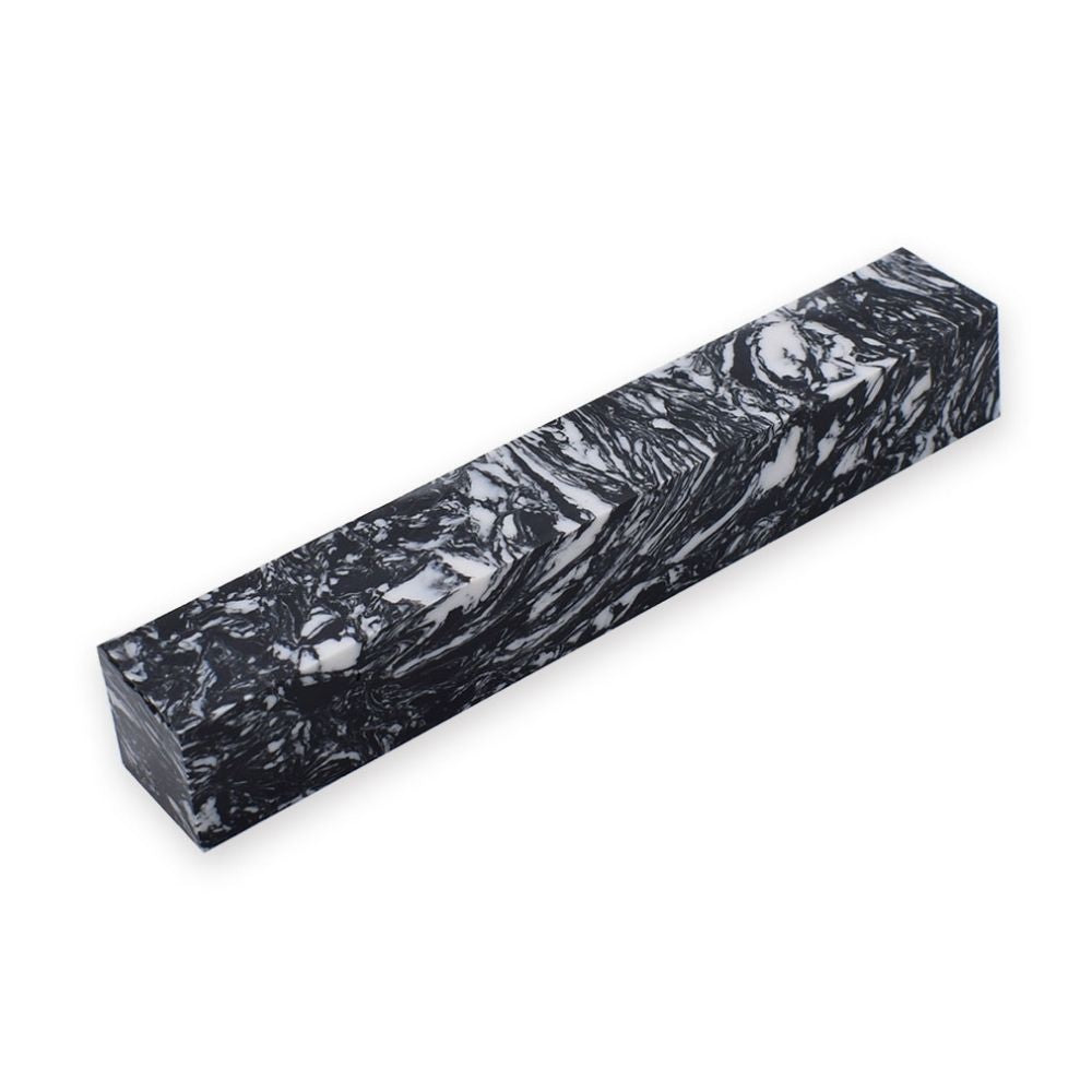 Pen blank - Steinlux - 130x18x18 mm - Schwarz und weiß - Pfeifenecke