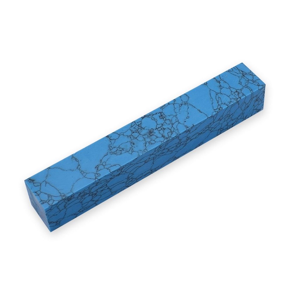 Pen blank - Steinlux - 130x18x18 mm - Türkis mit schwarzen Adern - Pfeifenecke