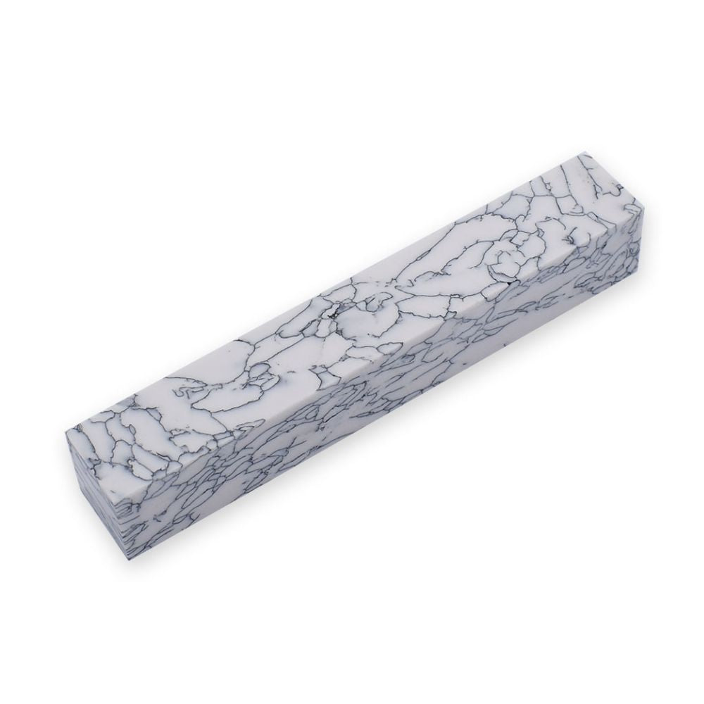Pen blank - Steinlux - 130x18x18 mm - Weißer Marmor - Pfeifenecke