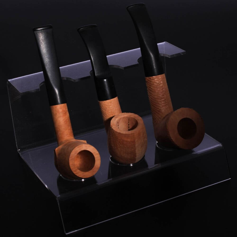 Pfeifendisplay - Transparent - Für 3 Pfeifen - Pfeifenecke