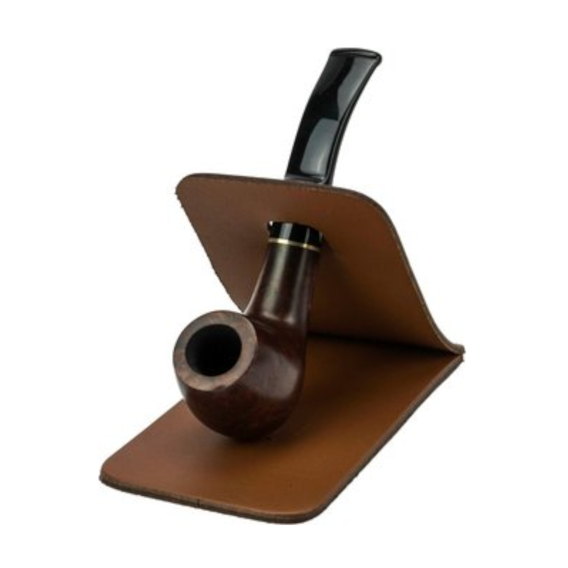 Pfeifenständer aus Büffelleder braun - Pfeifenecke