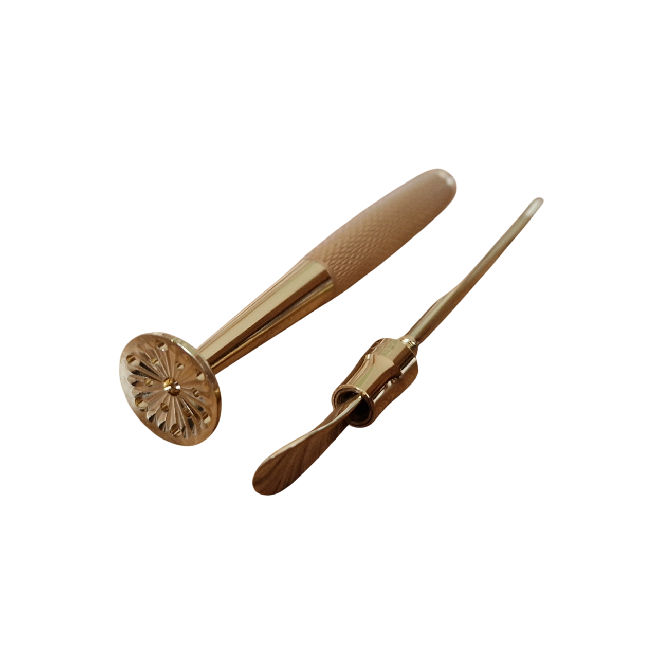 Pfeifenstopfer - 2-teilig - gold - Pfeifenecke