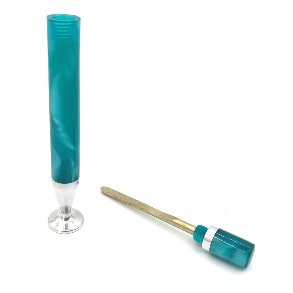 Pfeifenstopfer - 2-teilig - grünes Perlmutt - Pfeifenecke