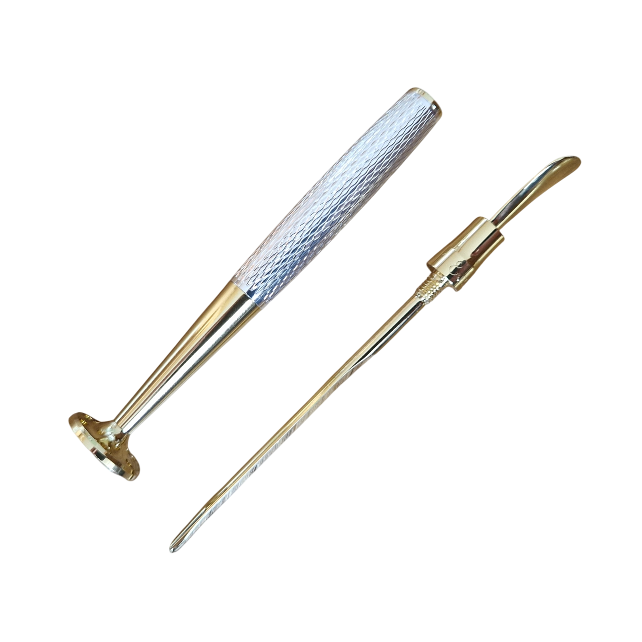 Pfeifenstopfer - 2-teilig - silber / gold - Pfeifenecke