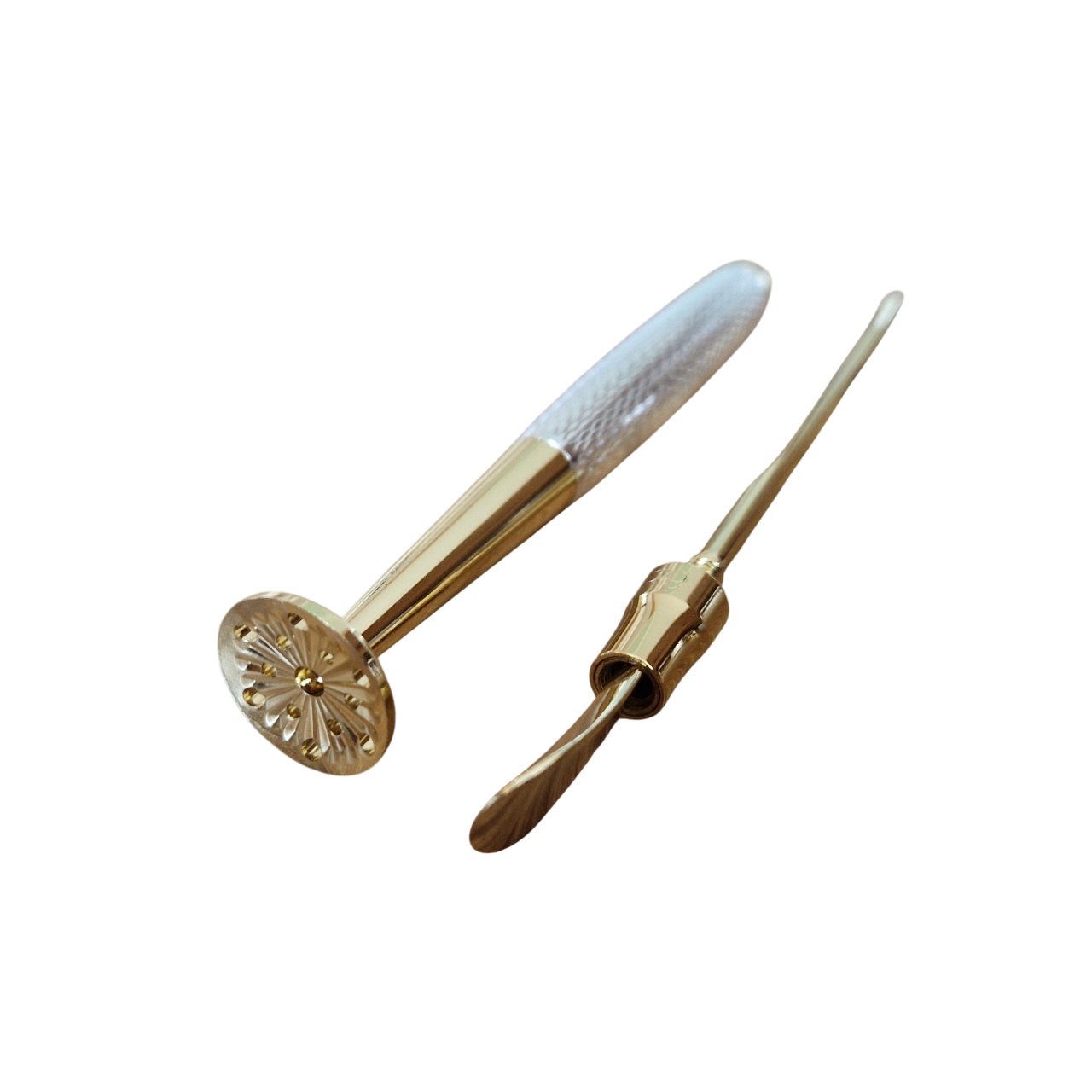 Pfeifenstopfer - 2-teilig - silber / gold - Pfeifenecke