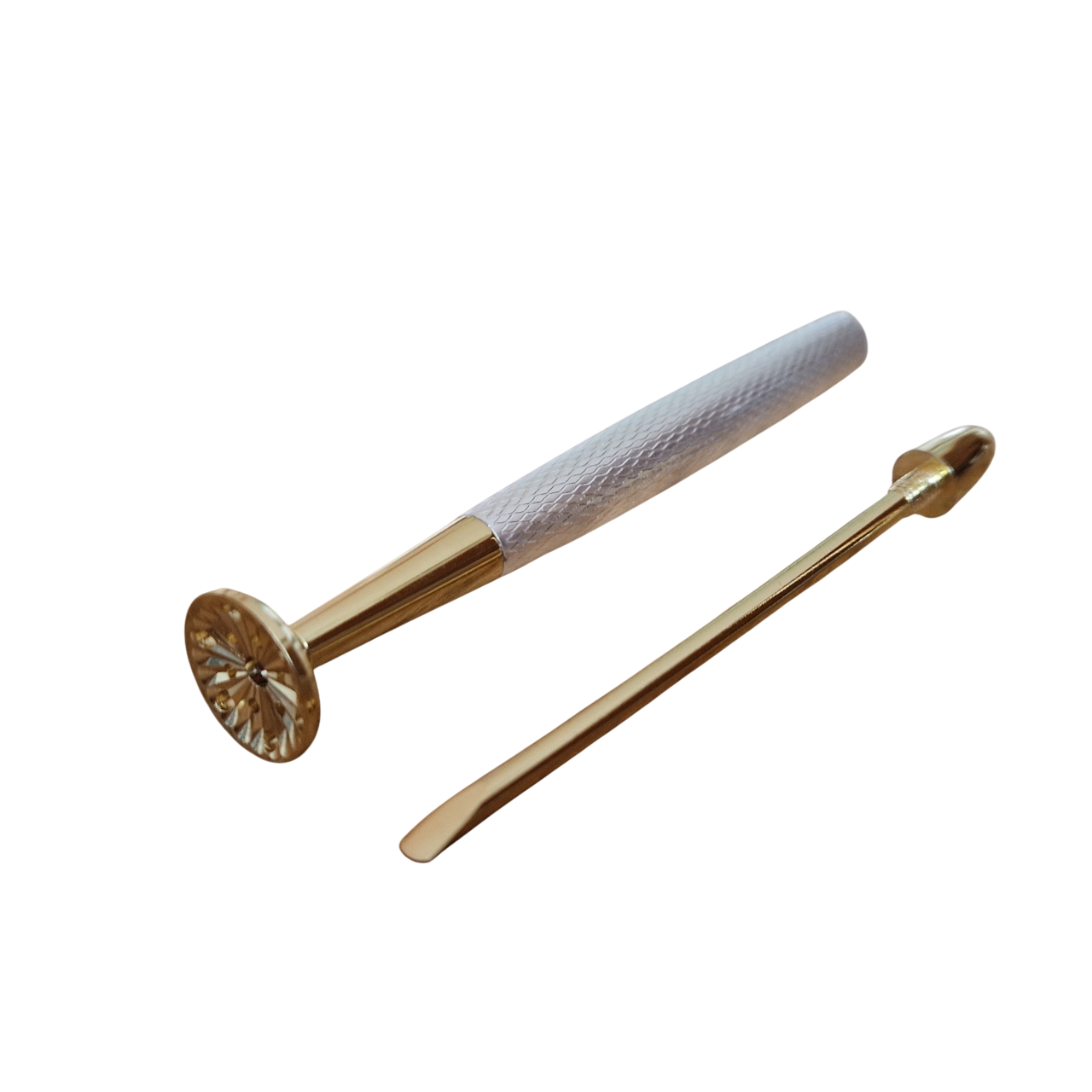 Pfeifenstopfer - 2-teilig - silber / gold - Pfeifenecke