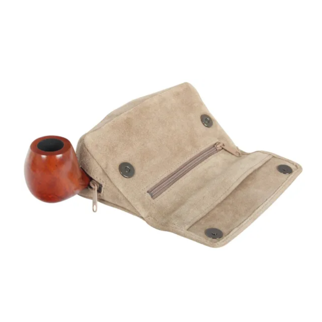 Pfeifentasche Wildleder - beige - Pfeifenecke