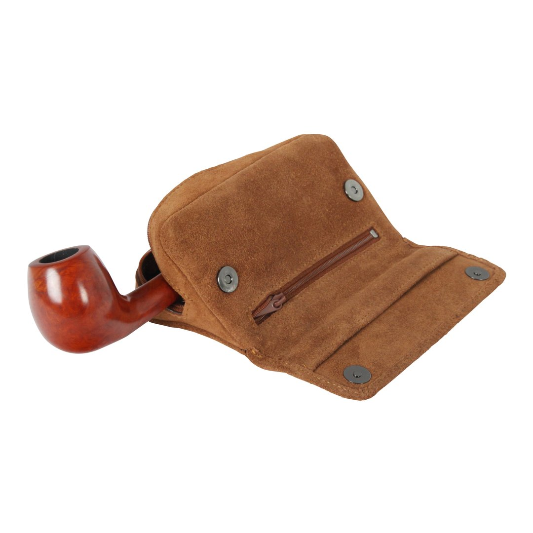 Pfeifentasche Wildleder - braun - Pfeifenecke