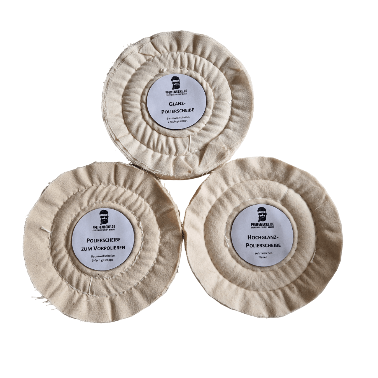 Polierscheiben-Set 3 Stück - Pfeifenecke