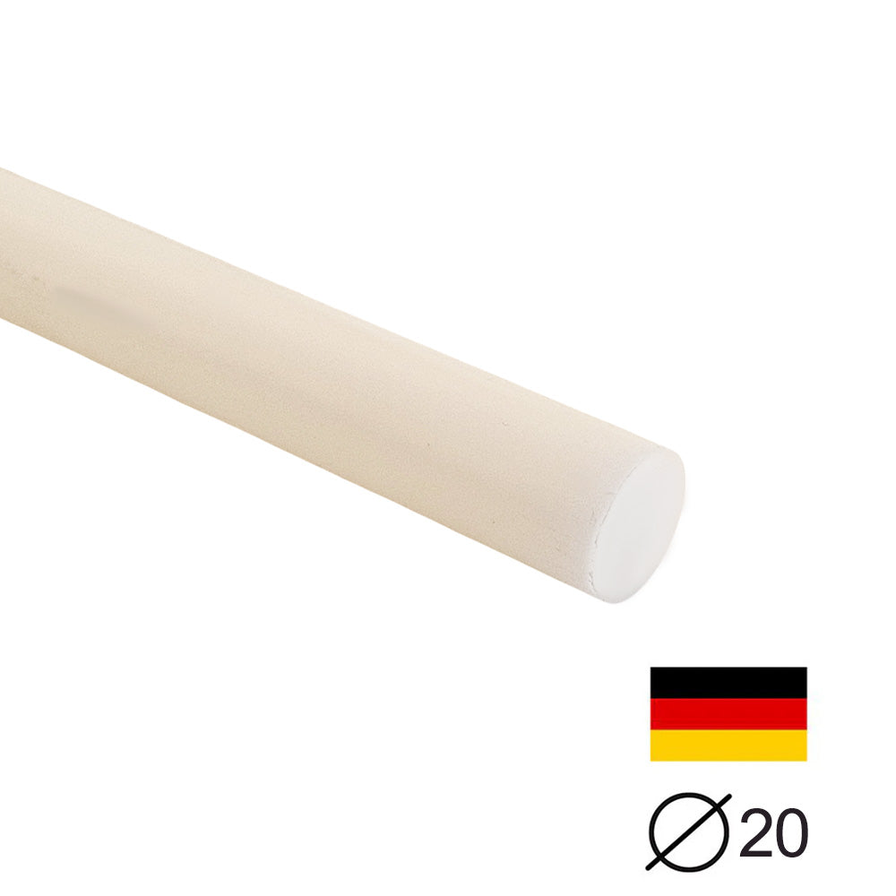 POM - Rundstab - Ø20 - 25 cm - Weiss - Pfeifenecke