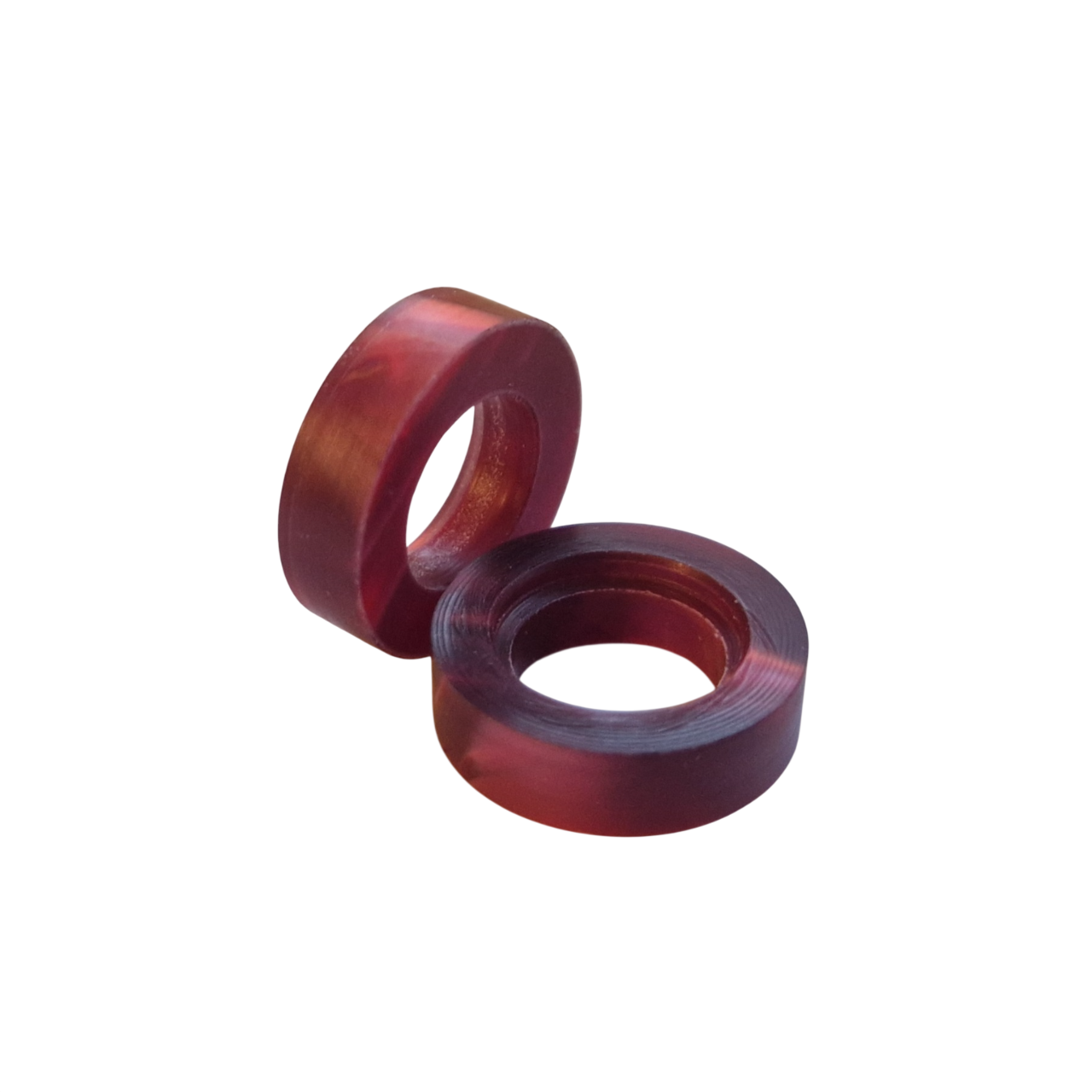 Ring - Ø18 - Acryl - Rotes Perlmutt - Pfeifenecke