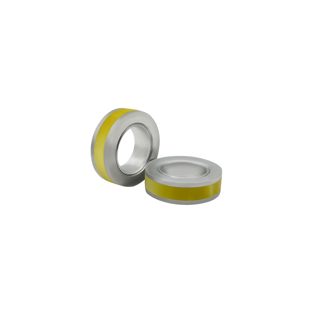 Ring - Ø18 - Aluminium - Gelbes Perlmutt - Pfeifenecke