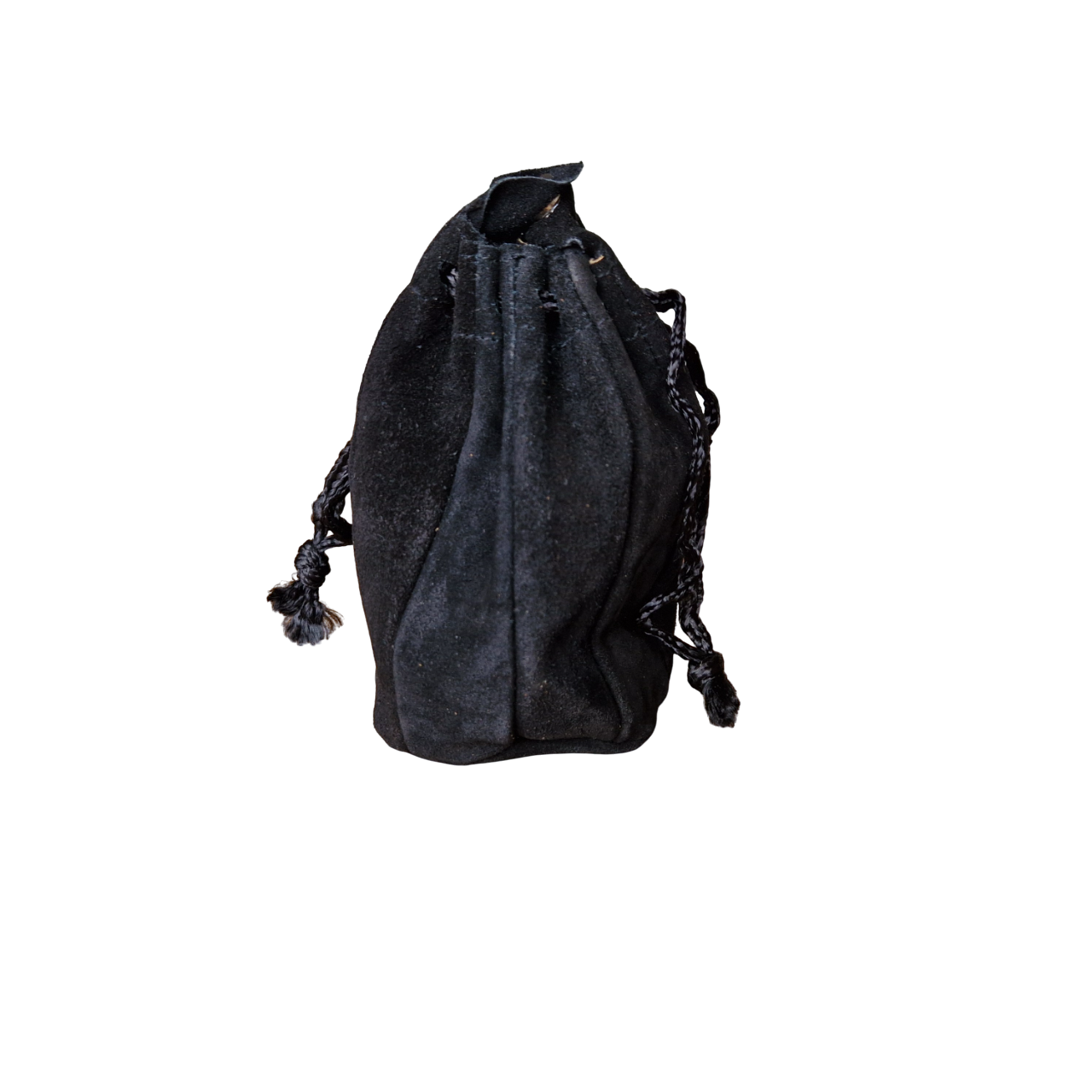 Tabakbeutel aus Wildleder – 13 cm | Eleganter Zugbeutel für Tabak - Schwarz - Pfeifenecke