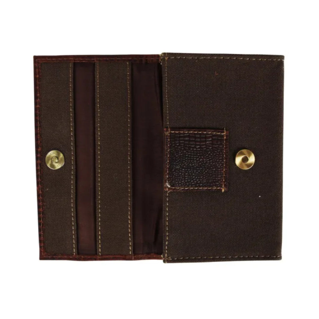 Tabaktasche / Tabakbeutel - Leder Croco braun - Pfeifenecke