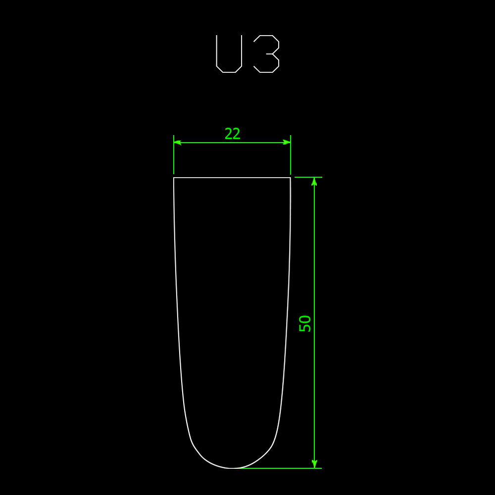 U-Form - Tabakkammerbohrer - 22 mm - Pfeifenecke