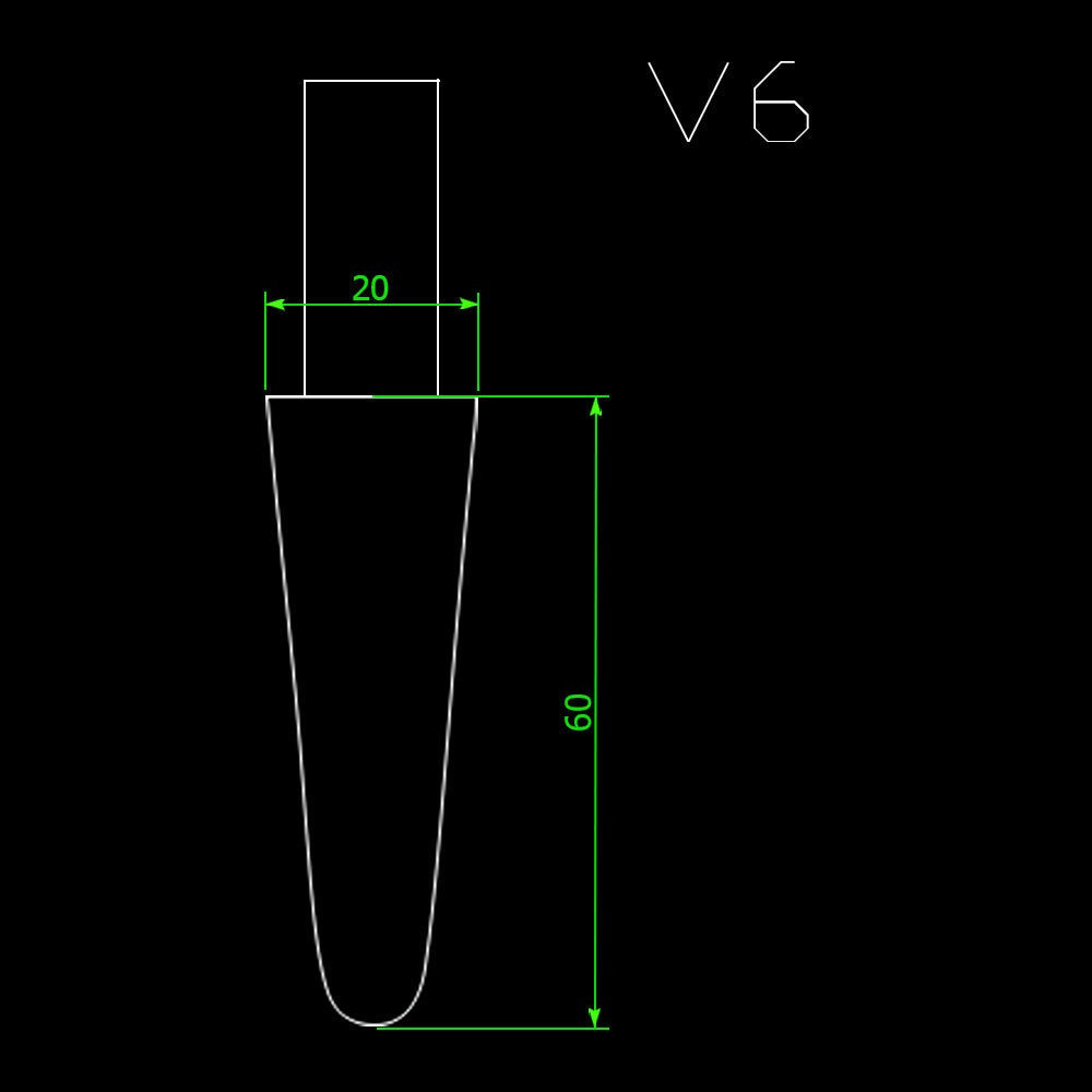 V-Form - Tabakkammerbohrer - 20 mm - Pfeifenecke