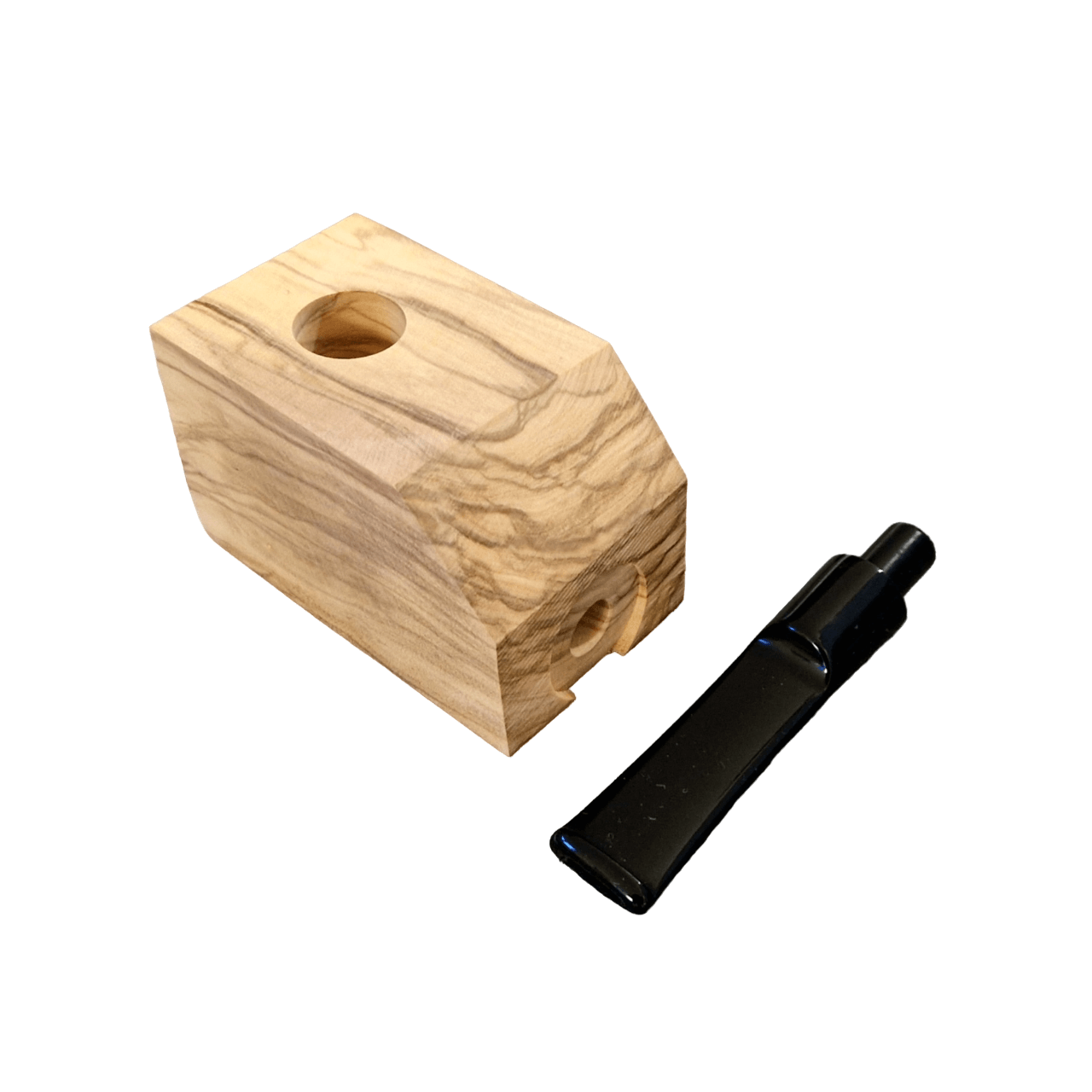 Vorgebohrte Kantel - Olivenholz - Acryl-Mundstück - Verschiedene Farben - Straight - Pfeifenecke