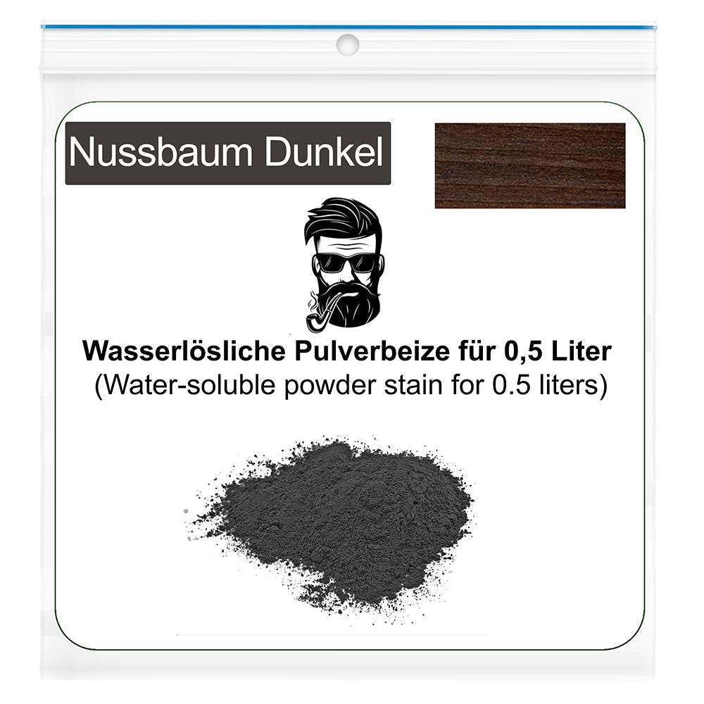 Wasserlösliche Pulverbeize für 0,5 Liter Wasser - Nussbaum Dunkel - Pfeifenecke