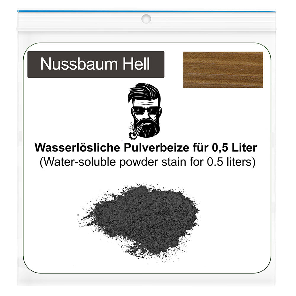 Wasserlösliche Pulverbeize für 0,5 Liter Wasser - Nussbaum Hell - Pfeifenecke