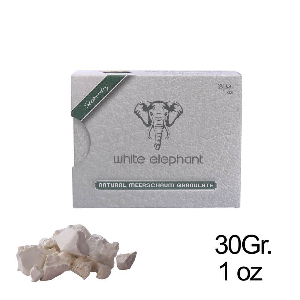 White Elephant - Natur-Meerschaumgranulat - 30g - Pfeifenecke