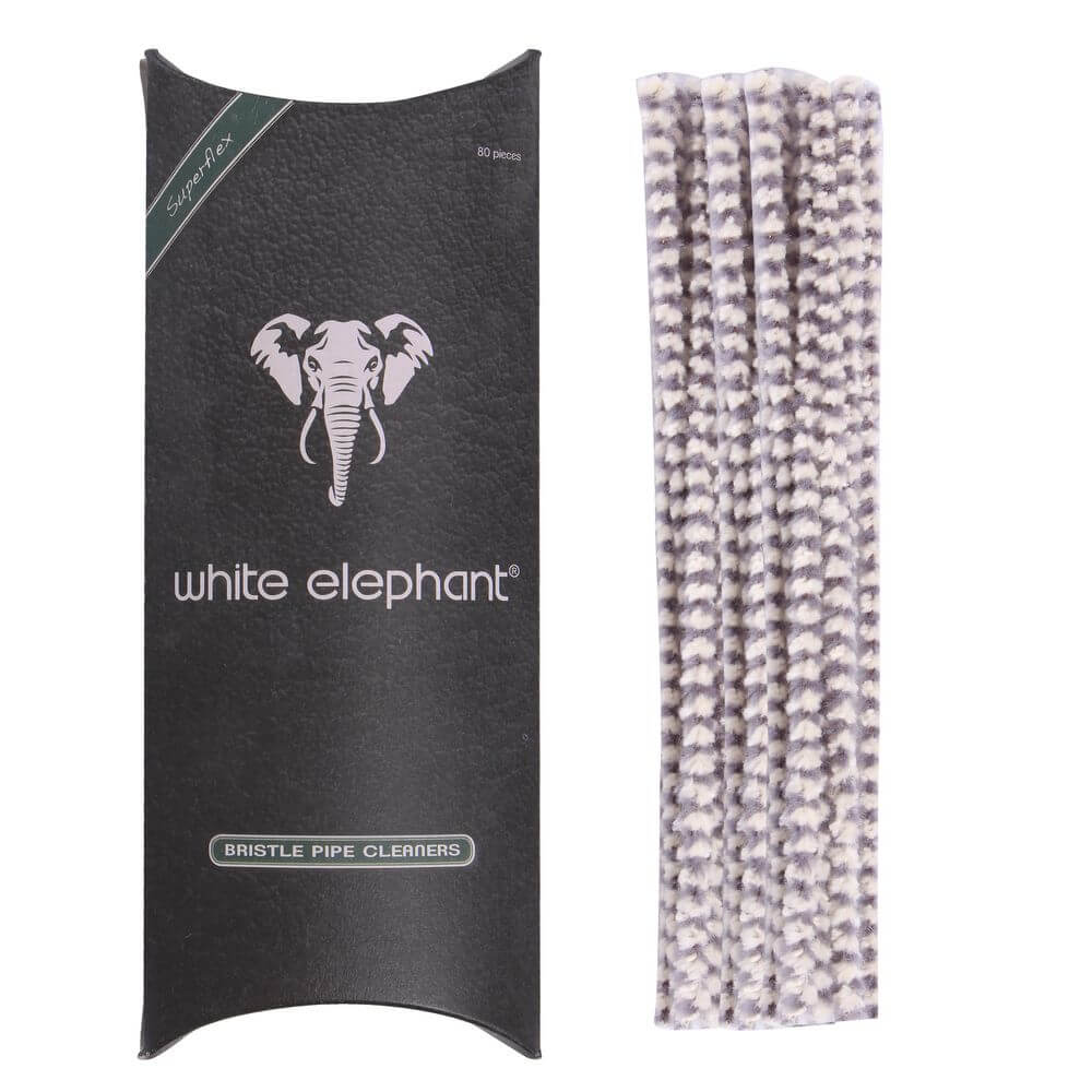White Elephant - Pfeifenreiniger - Baumwolle mit Bürste - 80 Stück - Pfeifenecke