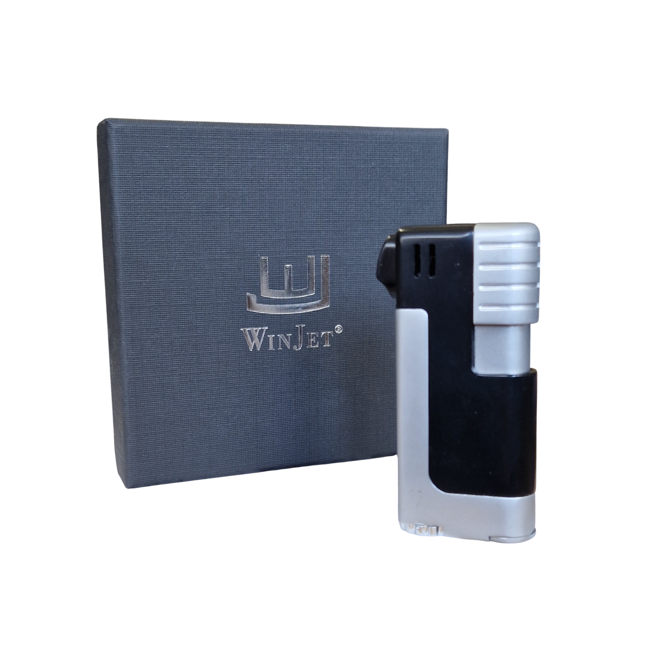 Winjet Pfeifenfeuerzeug ’Spiez’ Piezo schwarz mit Stopfer - Pfeifenecke